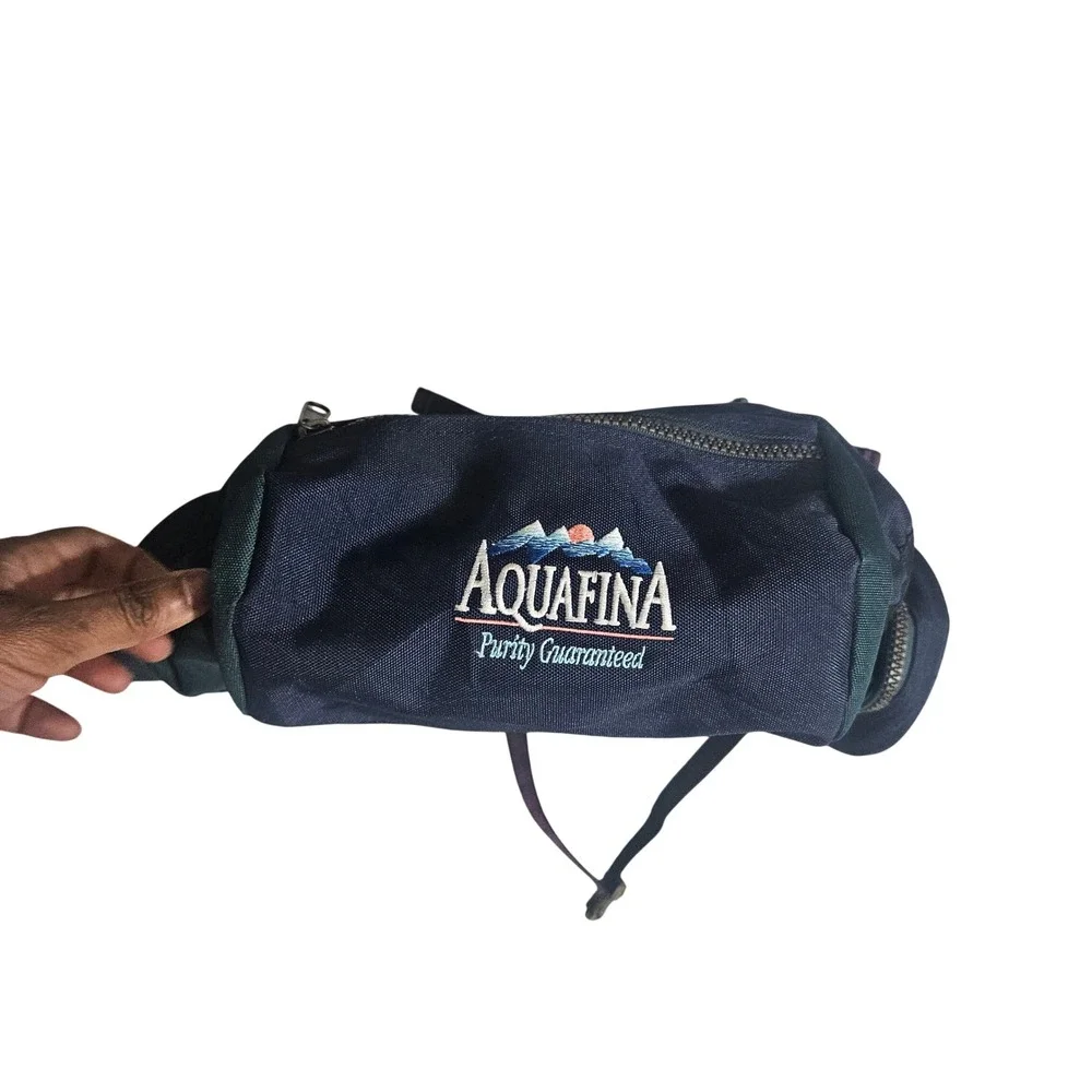 Vintage High Sierra X Aquafina Collab Backpack Green Navy Blue Hiking Bag